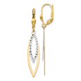 thumbnail image 1 of Quality Gold TL305 14K Two-Tone Diamond-Cut Leverback Earrings, 1 of 1