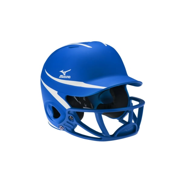 Mizuno MVP Two Tone Polycarbonate Facemask Batting Helmet Royal/White