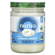 Nutiva Organic Coconut Manna Puréed Coconut Butter, 15 Oz, USDA Organic, Non-GMO, Vegan, Gluten-Free & Keto, Creamy Spread for Smoothies, Oatmeal, Curries & Coconut Milk