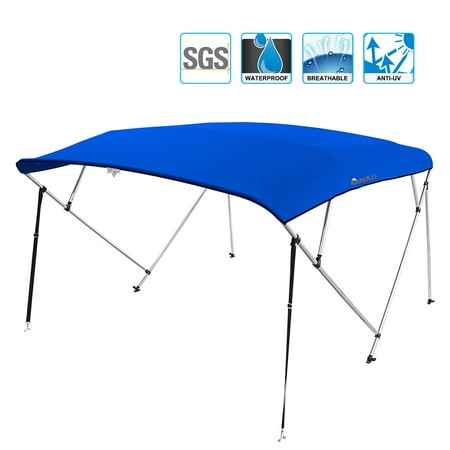 3 4 Bimini Hardware KING BIRD 4 Bow Bimini Boat Top Cover Sun Shade Boat Canopy Waterproof 1 Inch Stainless Aluminum Frame 55