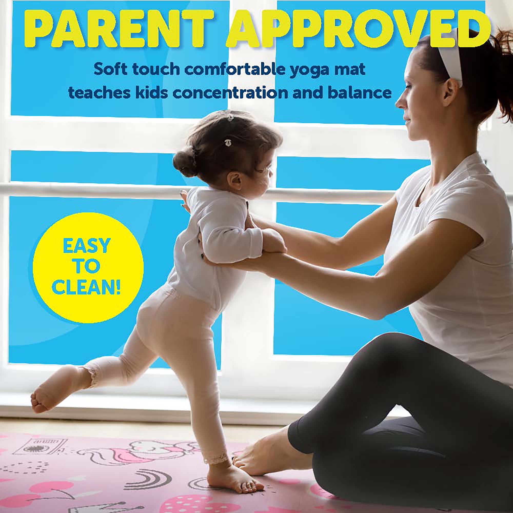 Waddle Yoga Mat, Yoga Mat for Kids, Exercise Mat for Toddlers, Kids Ages 3 Years and Up, Unicorn