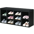 thumbnail image 6 of Gymax Entryway Padded Shoe Storage Bench 10-Cube Organizer Bench Adjustable Black, 6 of 10