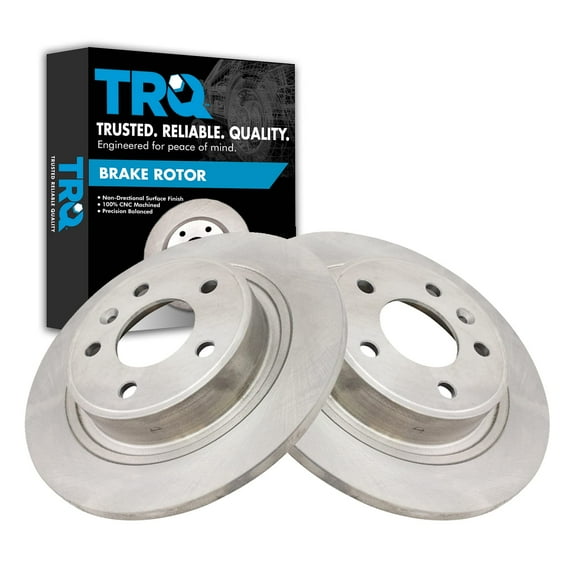 TRQ Rear Brake Rotors Set Solid Fits Select 2016-2019 Buick Cascada 2012-2017 Verano 2014-2016 Cadillac ELR 2013-2015 Chevrolet Cruze 2011-2015 Volt