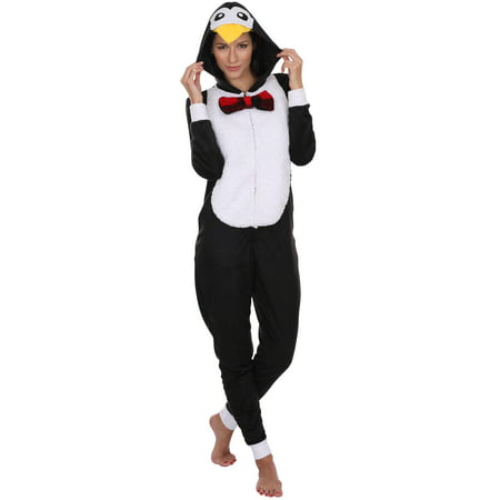 Animal Women's Adult Onesie Pajama Costume Cosplay, Penguin, Size: S