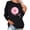 Black-Tops, variant on Inverlee Women's Gerbera Daisy Petal Splash Pink Ribbon Raglan Crew Neck Sweatshirt Loose Fit Home Leisure Daily Wear Tops