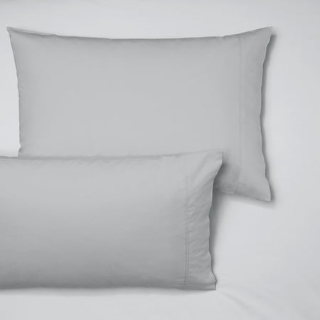 Purity Home 400 Thread Count 100% Cotton Sateen Weave Pillowcases, King Size, Light Gray