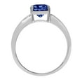 thumbnail image 3 of 2 ct Cushion Cut Simulated Tanzanite Solitaire 18K White Gold Womens Engagement Ring, 3 of 4