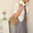 thumbnail image 4 of LHSHID Summer Fashion Women Clip Clutch Bag Straw Weave Wallet Ladies Chain Shoulder Crossbody Bags Hot Pink Beach Bags Small Handbag, 4 of 6