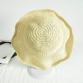 thumbnail image 4 of Clearance! Baberdicy Handmade Hollow Straw Hat Cowboy Hat with Curled Brim and Raised Edge Papyrus Beach Hat Sunscreen Hat Beige, 4 of 5