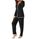 thumbnail image 4 of Conjuntos de lounge para mujeres INSPIRE CHIC, camisetas de manga larga con pantalones, conjuntos de pijama M negro, 4 of 6