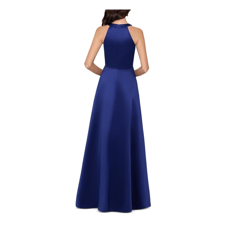 XSCAPE Womens Satin Halter Gown A-line Dress, Blue, 14 - Walmart.com