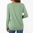 thumbnail image 3 of Womens Long Sleeve Shirts Fall Tops Business Casual T Shirts 2025 Mint Green 3XL, 3 of 3