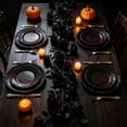 thumbnail image 5 of Under 1 dollar Halloween Savings Halloween Artificial Black Rose Leaves and Rose Garland Halloween Decorations indoor Outdoor, 5 of 6