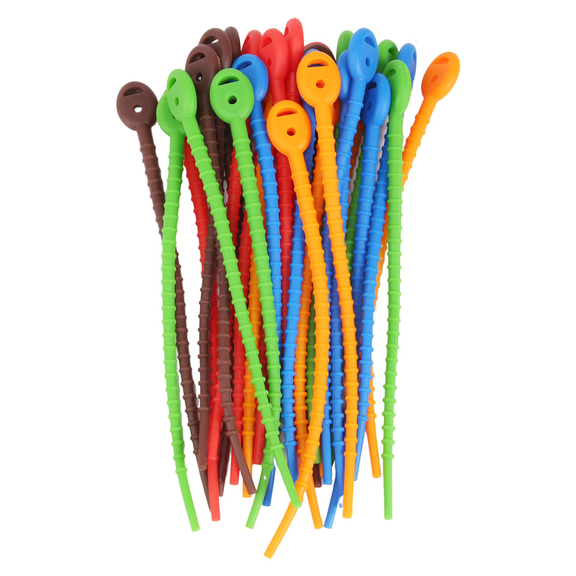 30 PCS Silicone Cable Ties, Zip Bag Seal Clips, , Bread Rubber Twist Ties for Home Office
