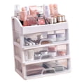 thumbnail image 1 of Caja De Almacenamiento De Maquillaje Con Cajón, Vitrinas De Cosméticos Con Cajón, Cajones De Plástico Transparente De 3 Niveles Para Tocador Para El Hogar, 1 of 7