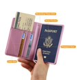 thumbnail image 3 of Passport Holder Travel Wallet RFID Blocking Case Cover, EpicGadget Premium PU Leather Passport Holder Travel Wallet Cover Case (Pink), 3 of 4
