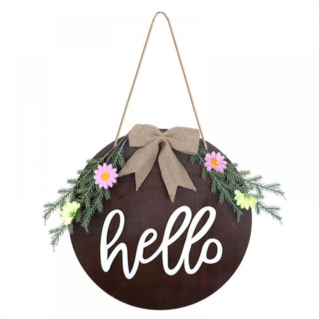 POINTERTECK Final Clear Out! Wooden Welcome Decoration Board Hello Door Decor Sign Notice Information Shop For Home Window Wall Diy Ornament