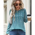 thumbnail image 4 of Weardear Women's Long Sleeve Crew Neck Tunic Tops Pleated Fall Blouse Casual Dressy Shirts S-XXL, 4 of 7