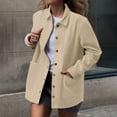 thumbnail image 4 of Gytharion Faux Suede Jackets for Women Lightweight Casual Long Sleeve Shacket Jacket Fashion Solid Button Down Lapel Coat Loose Comfy Winter Outerwear with Pockets, 4 of 8