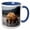 Blue/White, variant on 3drose, Alaska, Lake Clark. Grizzly Bear Sow, Cub Searching for Clams, 11oz Mug