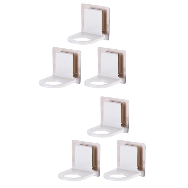 Soporte para botella de gel de ducha, estante para champú para baño, almacenamiento de pared, color blanco, 6 piezas