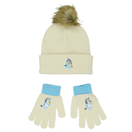 Bluey and Bingo Big Kids Knit Hat and Gloves Set BLU406