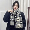 thumbnail image 2 of Bufanda de cuadros de punto de otoño e invierno para mujer, estilo coreano, estilo japonés, combinable, gruesa y cálida con agujas, 2 of 5