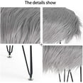thumbnail image 2 of Homebeez  Faux Fur Ottoman Footrest Vanity Stool Gray, 2 of 7