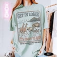thumbnail image 3 of Get In Loser It's About To Rain Shirt - Funny Christian T-Shirt with Noah's Ark Animals, Retro Bible Verse Genesis 6-9 Tee, Humorous Jesus Gift for Women, 3 of 5