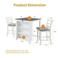 thumbnail image 6 of Aukfa 3 Pieces Dining Table Set with Power Outlet and Storage Shelves, Counter Height Kitchen Set & 2 Upholstered Chairs, White/Gray, 6 of 8