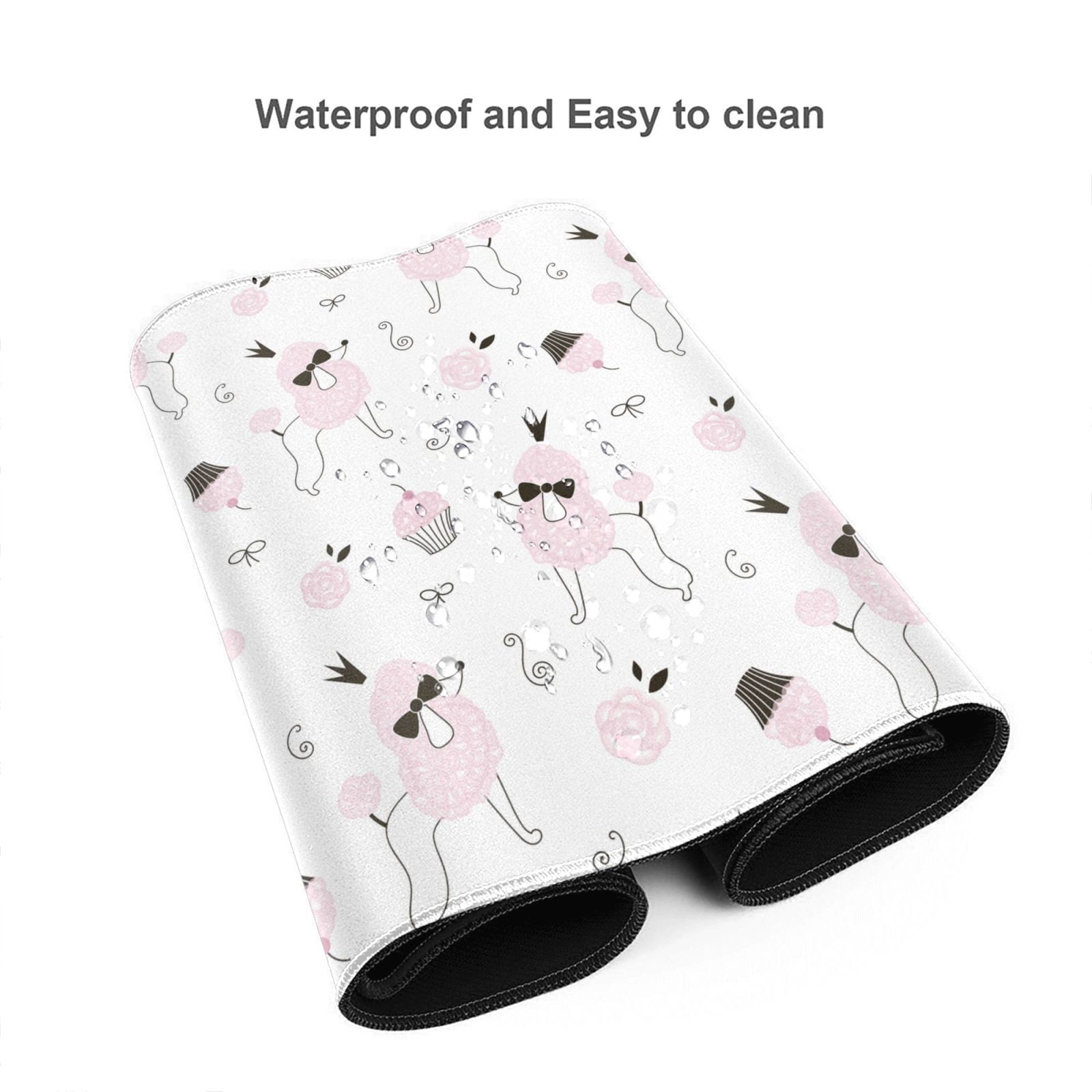Kdxio Cute Poodle Dog Print Large Gaming Mouse Pad,Non-Slip Base,Water Resist Keyboard Pad for Gamer,Office & Home,29.5 x 15.8 in
