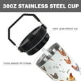 thumbnail image 2 of 30oz Chicken Bottle Spill Proof Hen Rooster Tumbler with Top Handle and Straw Lid Stainless Steel Double Wall Insulated Tumbler Coffee Mug Gift for Women Men Travel Cup for Car (Water Color), 2 of 5