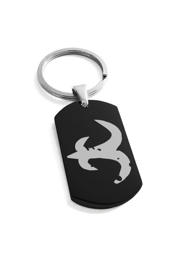 Stainless Steel Ancient Tribal Mercy Rune Engraved Dog Tag Keychain Keyring