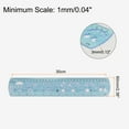 thumbnail image 2 of Unique Bargains Unbreakable Flexible Rulers 30cm/12' Double Scale Shatterproof Folding Plastic Ruler, Light Blue, 2 of 6