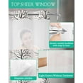 thumbnail image 4 of No Hook Shower Curtain with Snap in Liner, Modern Botanical Black Tree Branch Pattern Hotel Shower Curtains for Bathroom, Washable Shower Curtain Liner Set with Mesh Top Window, 54"x78", 4 of 6