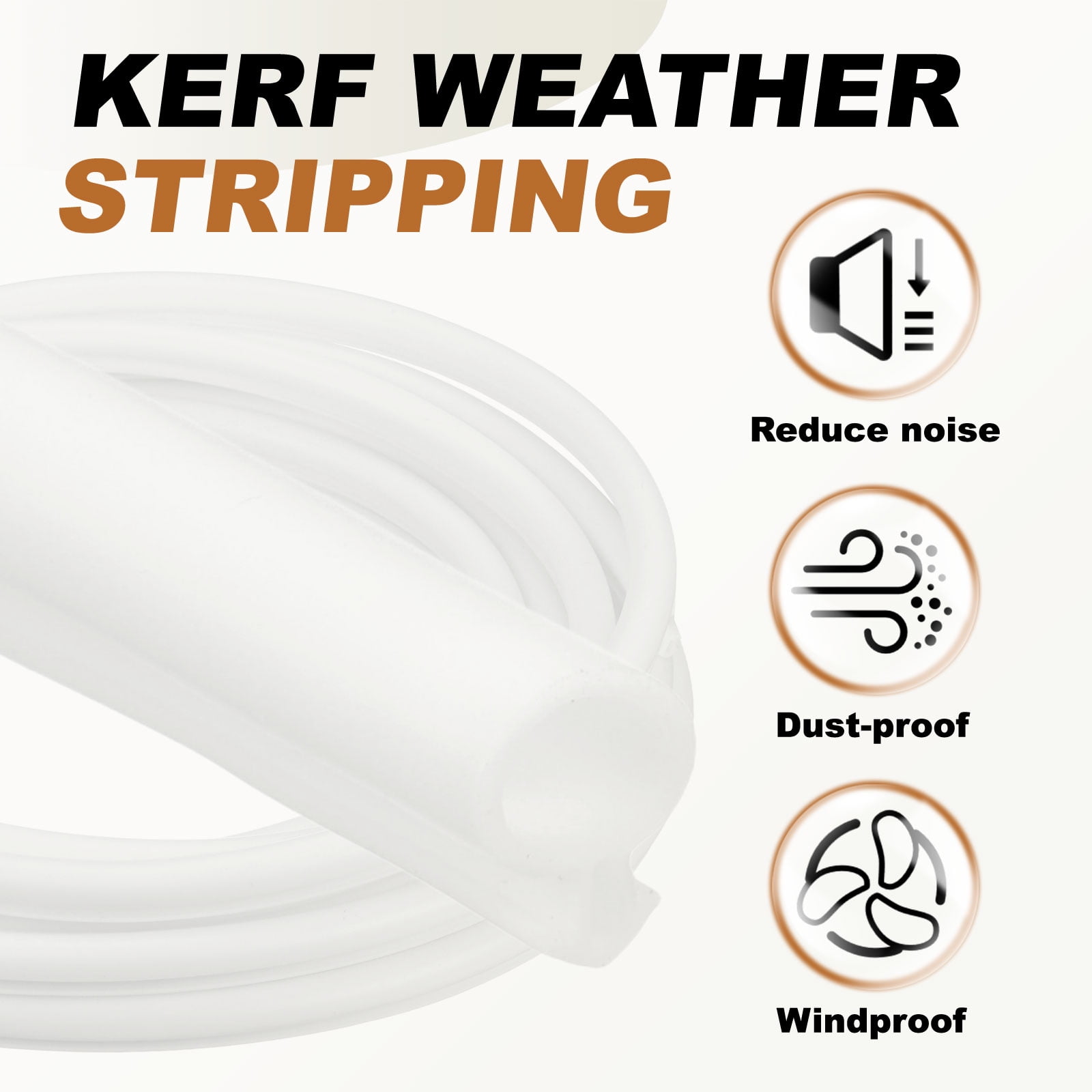 Uxcell Kerf Weather Stripping Seal Strip (49.21ft x 5/16") - Bulb Bubble Kerf Noise Reduction Rubber Flange Window Weatherstrip Seal for Door Frame Windows Card Slot, White