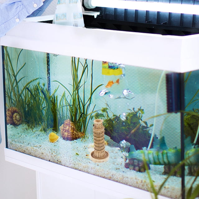 BESTYASH De Resina Color Torre Para Acuario Paisajística