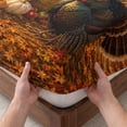 thumbnail image 3 of Twin XL Size Fitted Sheet Set - Fall Turkey 2 Piece Bedding Sets 16" Deep Pocket Fitted Sheet with 1 Pillowcases, Thanksgiving Country Pumpkins Maple Leaves Brushed Microfiber Hotel Luxury Bed Sheets, 3 of 9