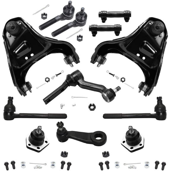 Detroit Axle - 12pc 4WD Front Upper Control Arms Pitman Idler Arms Tie Rods Replacement for Chevy Blazer