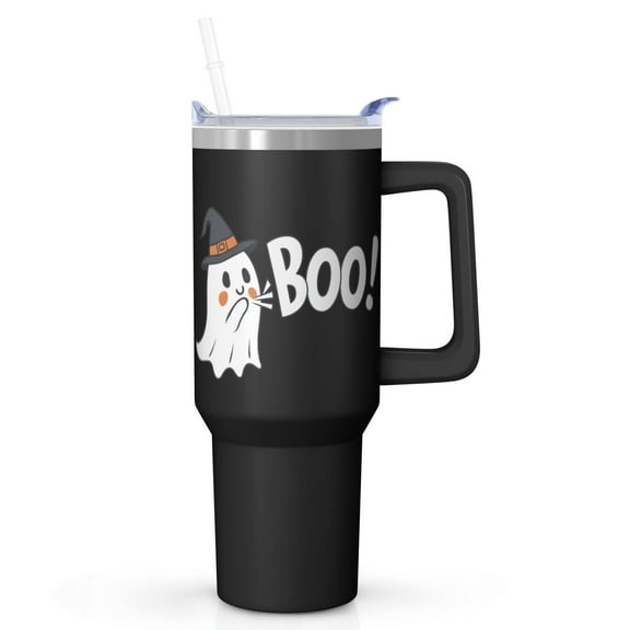40 oz Halloween Drinkware Set - Insulated Tumbler with Pumpkin & Bat Design | Eco-Friendly Travel Cup for Halloween Parties