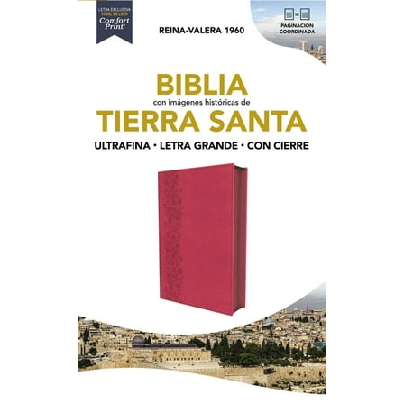 Rvr60, Santa Biblia, Tierra Santa, Ultrafina, Letra Grande, Leathersoft, Fucsia, Con Cierre, Palabras de Jesús En Rojo, , (Hardcover)