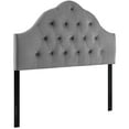 thumbnail image 2 of Modway Sovereign Queen Diamond Tufted Performance Velvet Headboard in Gray, 2 of 7