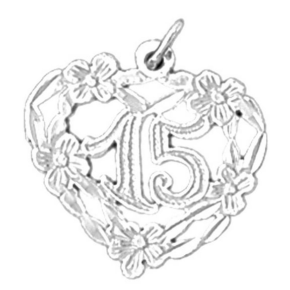 Jewels Obsession Sterling Silver Sweet 15 Pendant