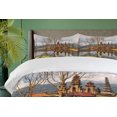 thumbnail image 4 of Ambesonne Landscape Duvet Cover Sets, Tamblingan Bali Lake, 2-Queen, Brown and Grey, 4 of 7