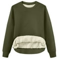 thumbnail image 5 of Atogsazn Womens Sherpa Fleece Lined Sweatshirt Casual Crew Neck Long Sleeve Pullover Sweatshirts Winter Warm Tops Clothing Army Green M Fashion, 5 of 5