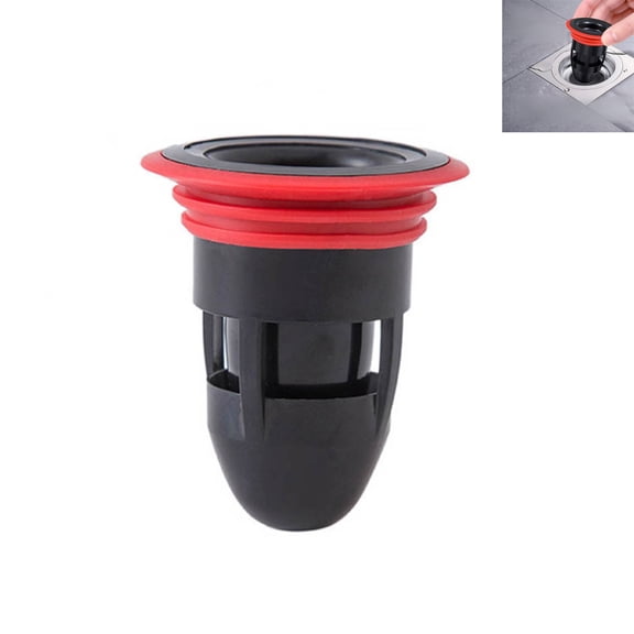 Anti-Odor Shower Floor Drain Plug Backflow Preventer Valve, Sewer Core Drainage Insert Drain Plug, 360°Drainage Gas Sealer Floor Strainer Trap Seal for Kitchen Bathroom Washing Machine