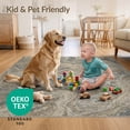 thumbnail image 4 of ODIKA 3'x5' Ultra-Soft Throw Mat, Tan Geometric Motifs Interlocking Contemporary Flowing Navy Teal None Washable, Bare feet friendly, Easy Care Indoor rug for Bedside, Vanity, 4 of 7