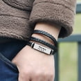 thumbnail image 5 of Hebrew Names of God YHWH Jehovah Wrap Leather Bracelet with Stainless Steel Buckle, Jewish Bible Sacred Lord of Israel Tetragrammaton Symbol Bangle for Christians, Silver, 5 of 6