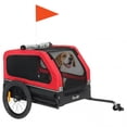 thumbnail image 2 of PawHut Dog Bike Trailer, Dog Cart Bicycle Carrier for S & M Dogs, Universal Bicycle Coupler, Flip-Down Ramp Tailgate, Support Up to 44 lbs, Red, 2 of 9