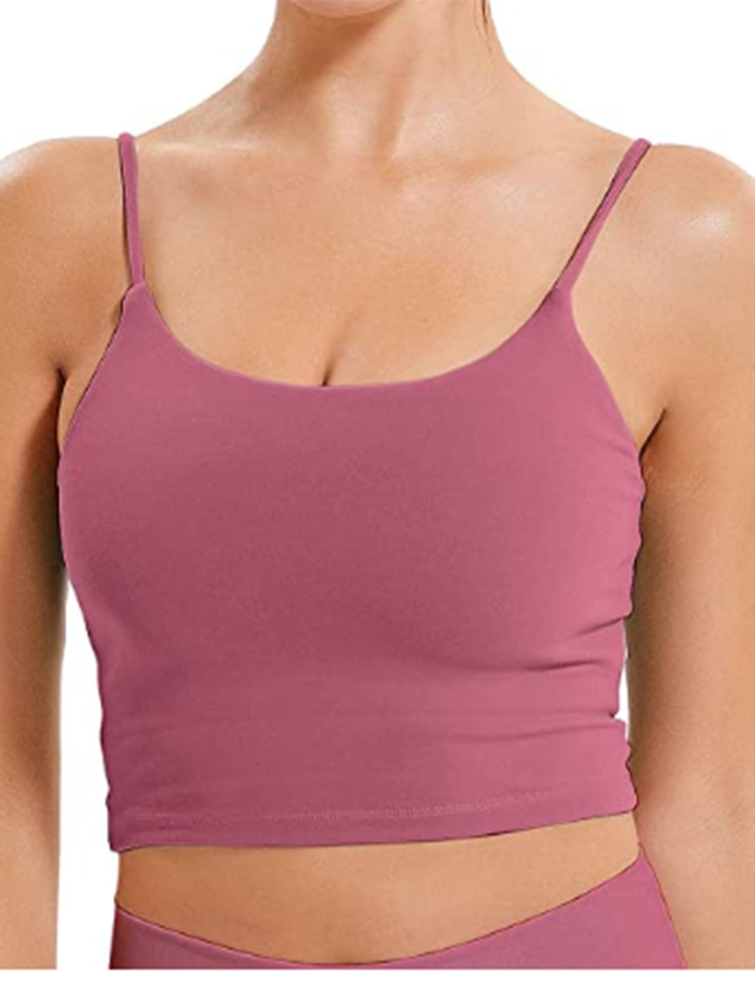 SAYFUT Women Girls Removable Paddeds Sport Bras Spaghetti Strap Yoga Bras for Gym Running